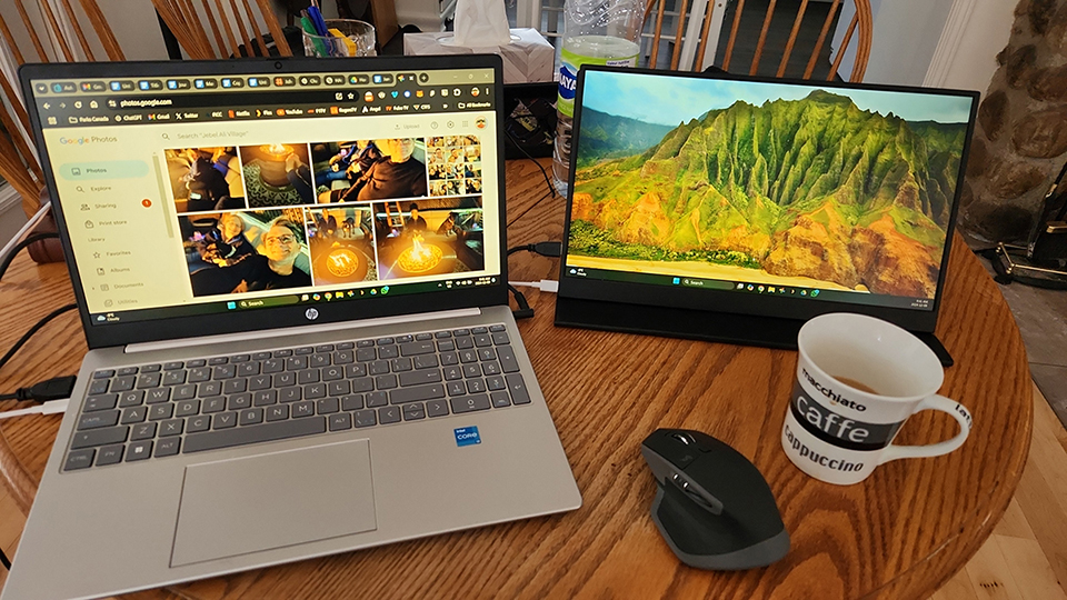 My workstation while away at the cottage writing, December 2024